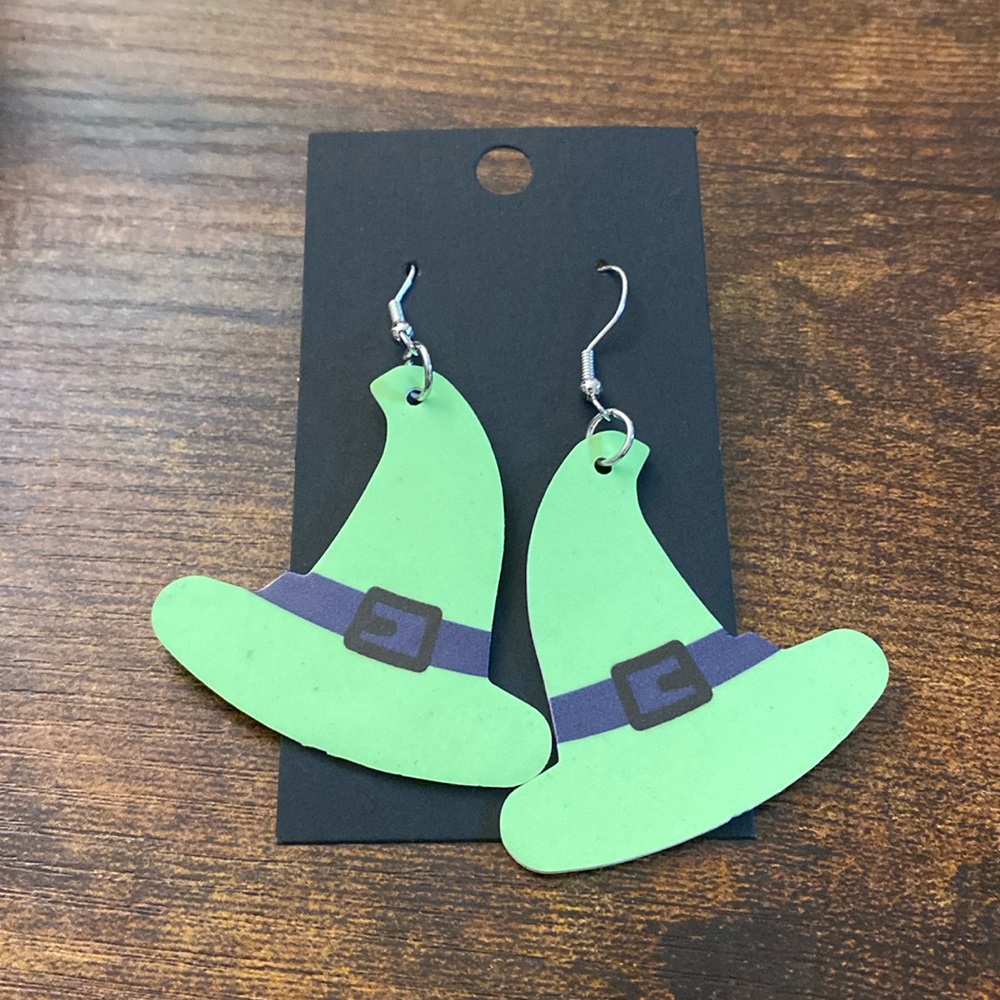 Witch Hat Glow in the Dark Dangle Earrings